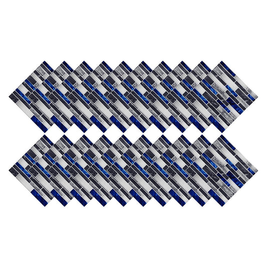 Wall Art 20Pcs Self-Adhesive Imitation Marbling Tile Stickers-Blue