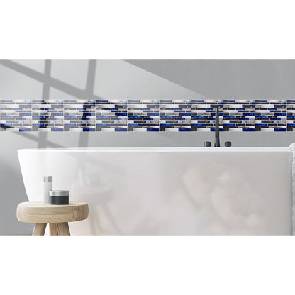 Wall Art 20Pcs Self-Adhesive Imitation Marbling Tile Stickers-Blue