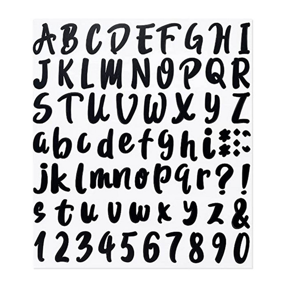 5 Sheets 360 Pcs Waterproof Oil-proof Self Adhesive Vinyl Letters Numbers Stickers Black