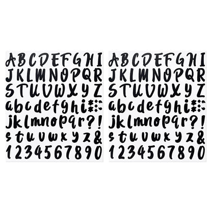5 Sheets 360 Pcs Waterproof Oil-proof Self Adhesive Vinyl Letters Numbers Stickers Black