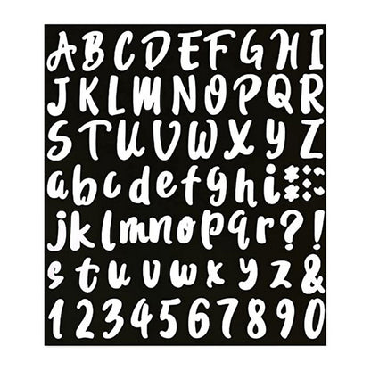 5 Sheets 360 Pcs Waterproof Oil-proof Self Adhesive Vinyl Letters Numbers Stickers White