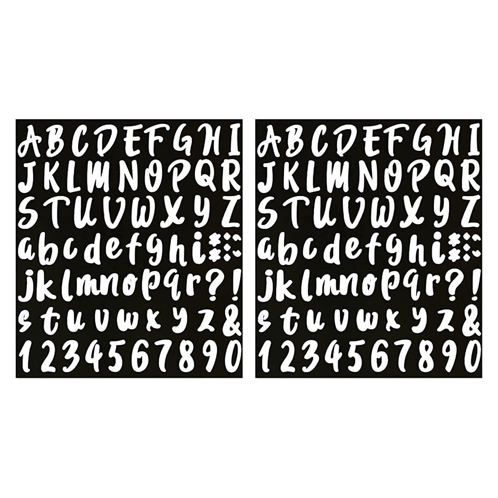 5 Sheets 360 Pcs Waterproof Oil-proof Self Adhesive Vinyl Letters Numbers Stickers White