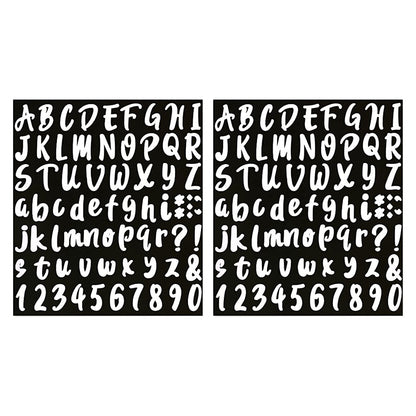 5 Sheets 360 Pcs Waterproof Oil-proof Self Adhesive Vinyl Letters Numbers Stickers White