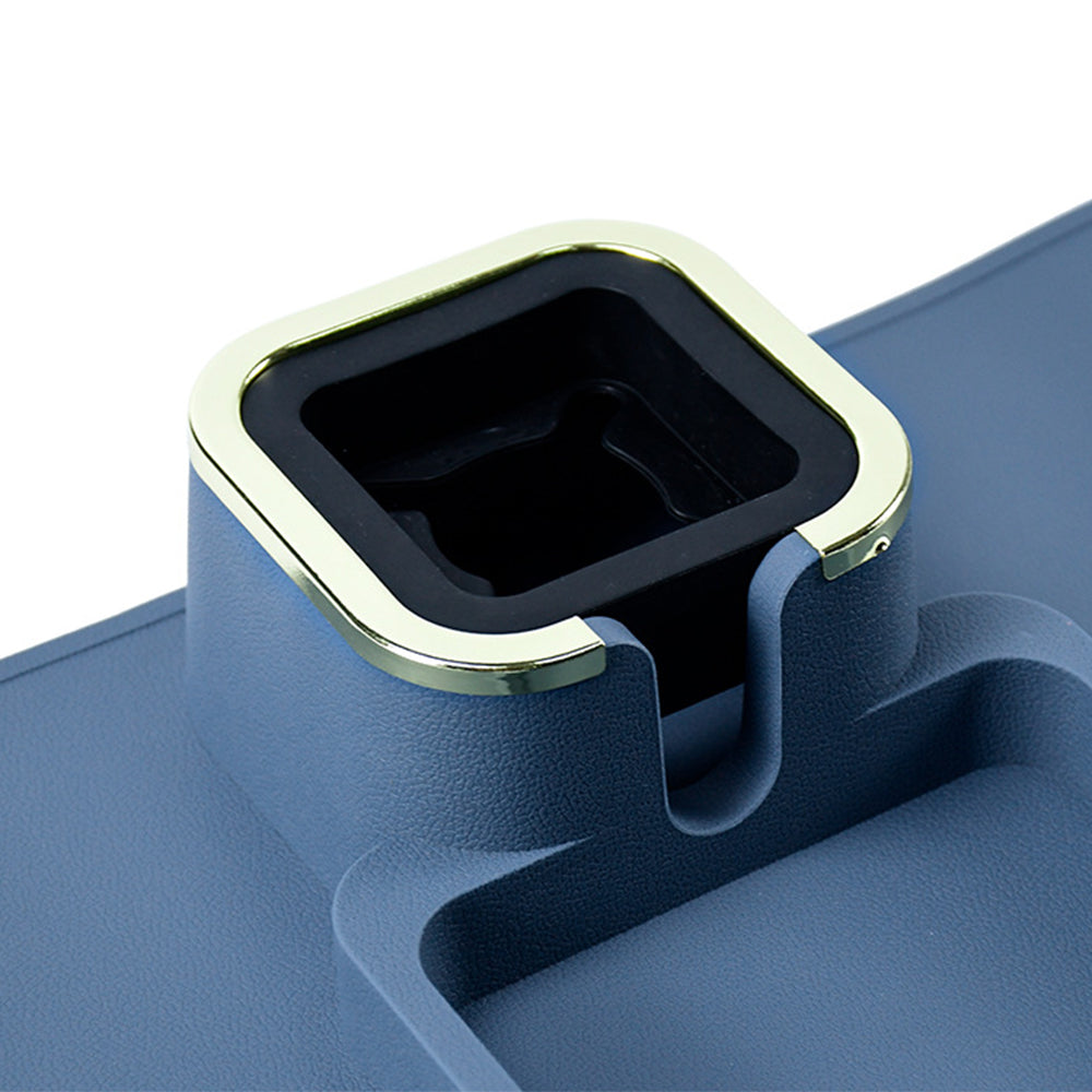 2pcs Couch Cup Holder Silicone Sofa Armrest Tray for Remote Snacks Gift for Family Friends -Blue