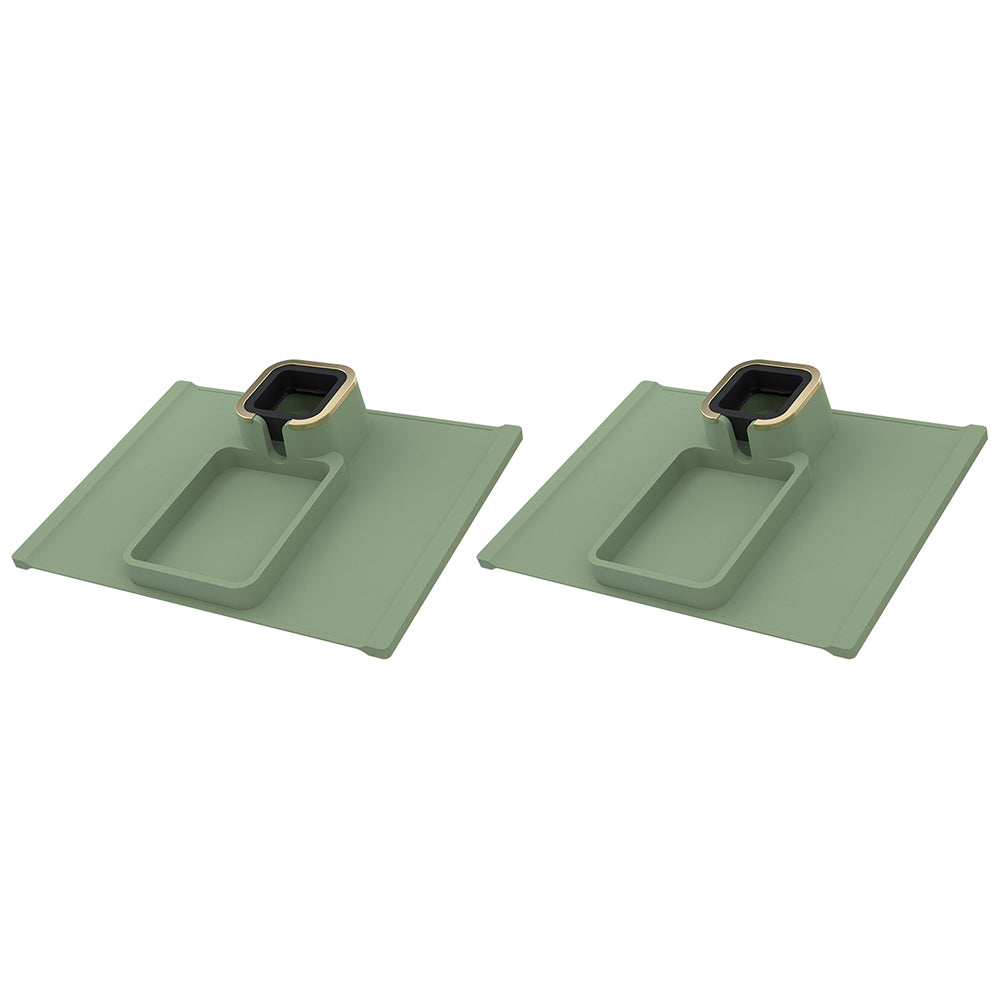 2pcs Couch Cup Holder Silicone Sofa Armrest Tray for Remote Snacks Gift for Family Friends -Green