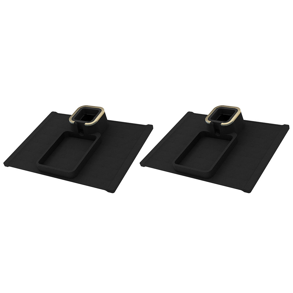 2pcs Couch Cup Holder Silicone Sofa Armrest Tray for Remote Snacks Gift for Family Friends -Black