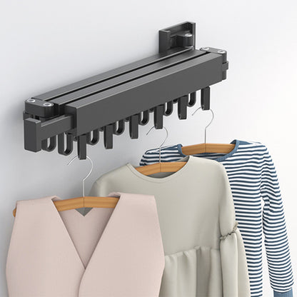 2pcs Wall Mounted Clothes Hanger Rack Folding Space Saver Laundry Drying Rack Wall Mount -L