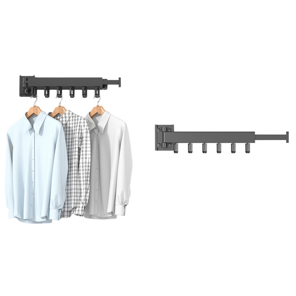 2pcs Wall Mounted Clothes Hanger Rack Folding Space Saver Laundry Drying Rack Wall Mount -L