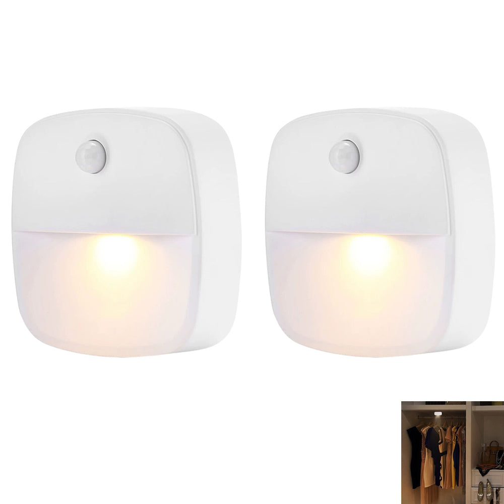 2 Piece Motion Sensor Closet Lights - Warm White