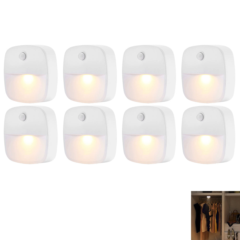 8 Piece Motion Sensor Closet Lights - Warm White