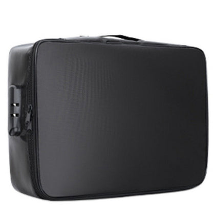 Document Bag Fireproof Document Organizer with Lock Home Office Travel Safe Holder Portable File Storage Box-Black