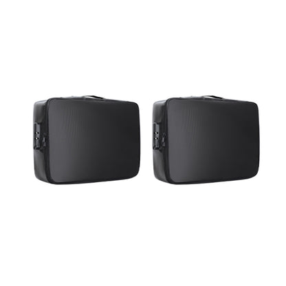 2PCS Document Bag Fireproof Document Organizer with Lock Home Office Travel Safe Holder Portable File Storage Box-Black