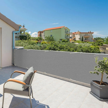 2pcs Balcony Privacy Screen Cover 5M Sun Shade Protection Mesh Net for Patio Fence Porch -Grey