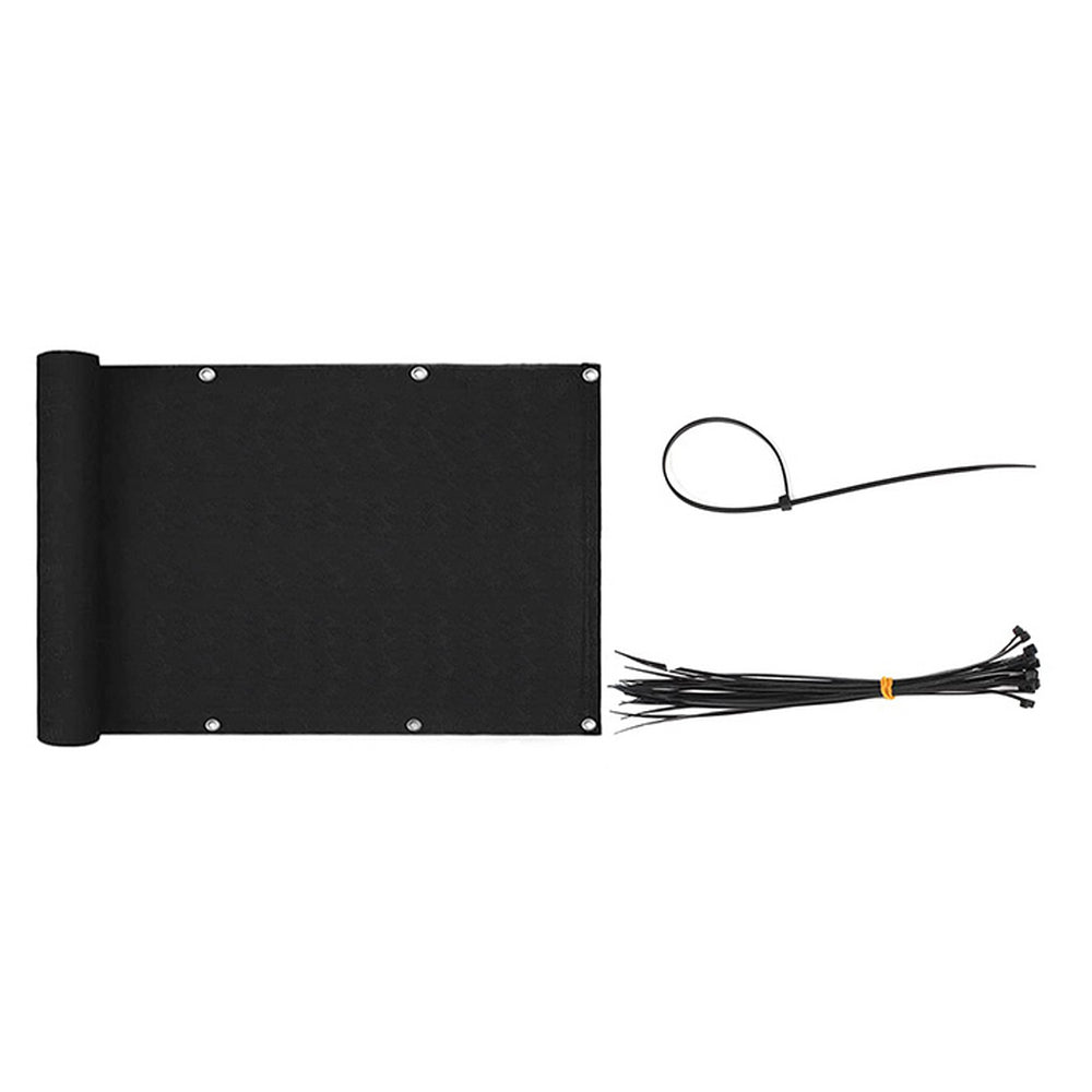 2pcs Balcony Privacy Screen Cover 5M Sun Shade Protection Mesh Net for Patio Fence Porch -Black