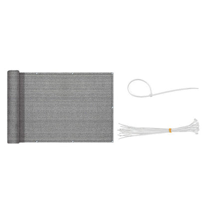 2pcs Balcony Privacy Screen Cover 5M Sun Shade Protection Mesh Net for Patio Fence Porch -Grey