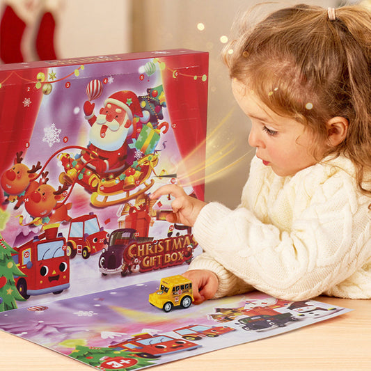 2022 Christmas Advent Calendar for Kids, 24 Days Countdown Calendar Toys with Cars Set for Boys Kids Party Favors Xmas Gift Tags