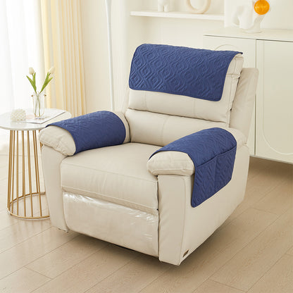 Pillow Cover 3 Piece Chaise Longue Pillow Pad Armrest Pad Washable Detachable Pad Armrest with Storage Pocket-Black