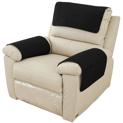 Pillow Cover 3 Piece Chaise Longue Pillow Pad Armrest Pad Washable Detachable Pad Armrest with Storage Pocket-Black