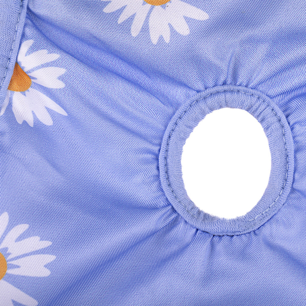 2pcs Washable Reusable Dog Diapers Female Adjustable Sanitary Nappy Pants Underpants for Heat Period Incontinence -Blue