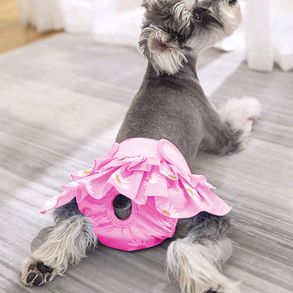 2pcs Washable Reusable Dog Diapers Female Adjustable Sanitary Nappy Pants Underpants for Heat Period Incontinence -Pink