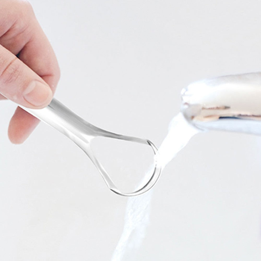 3pcs Stainless Steel Tongue Scraper Cleaner Dental Care Oral Hygiene Mouth Kit