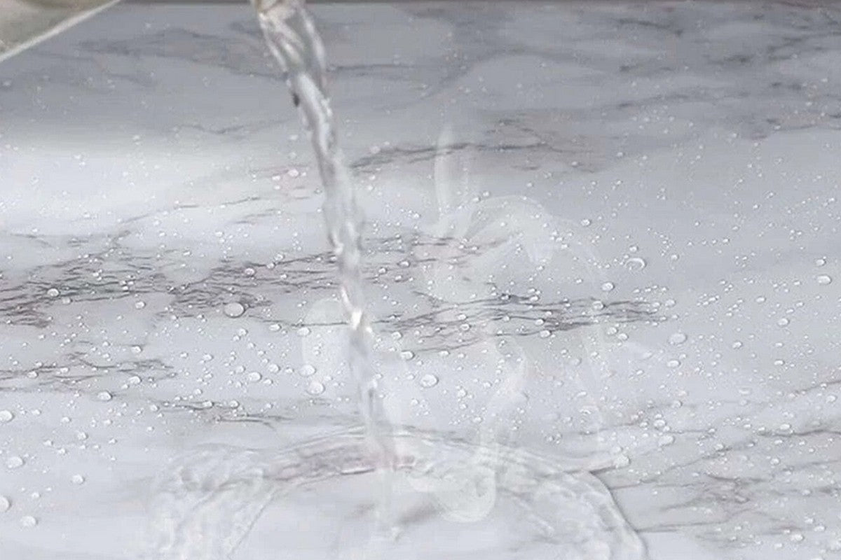 Marble paper PVC Stick wall for Bathroom Kitchen Film Stain-Resistant Waterproof 10 M-white