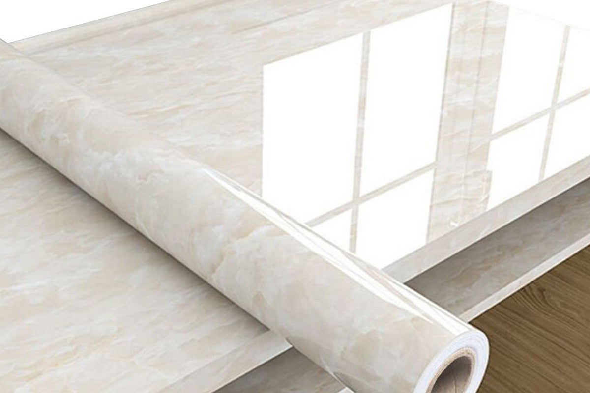 Marble paper PVC Stick wall for Bathroom Kitchen Film Stain-Resistant Waterproof 10 M-YELLOW