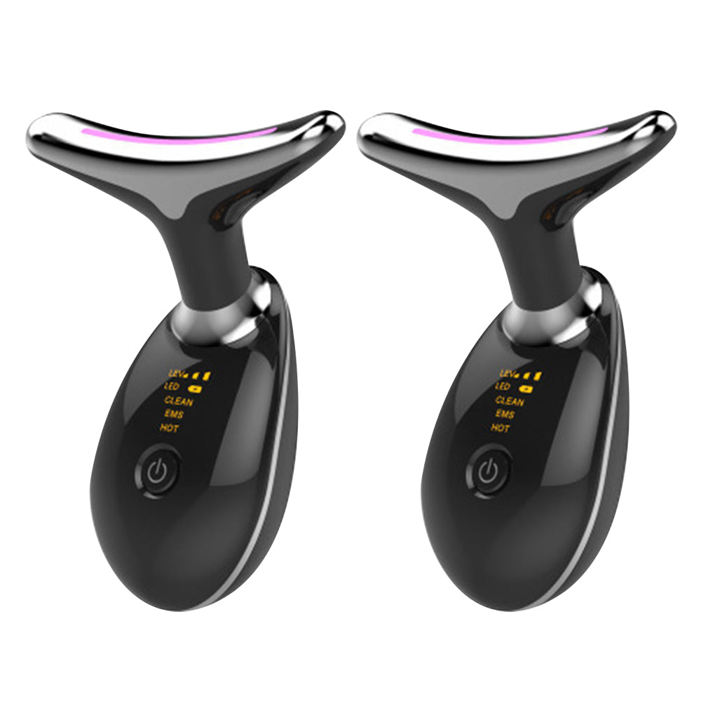 2pcs Face Neck Massager Anti Wrinkles Skin Lifting Face Sculpting Device -Black