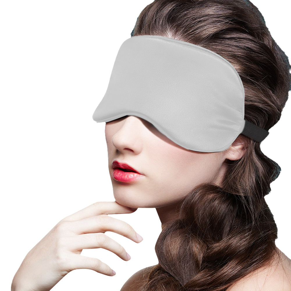 Sleeping Silk Satin Masks For Women/Men Sleep Eye Mask Light Out Travel Eye Mask -Silver