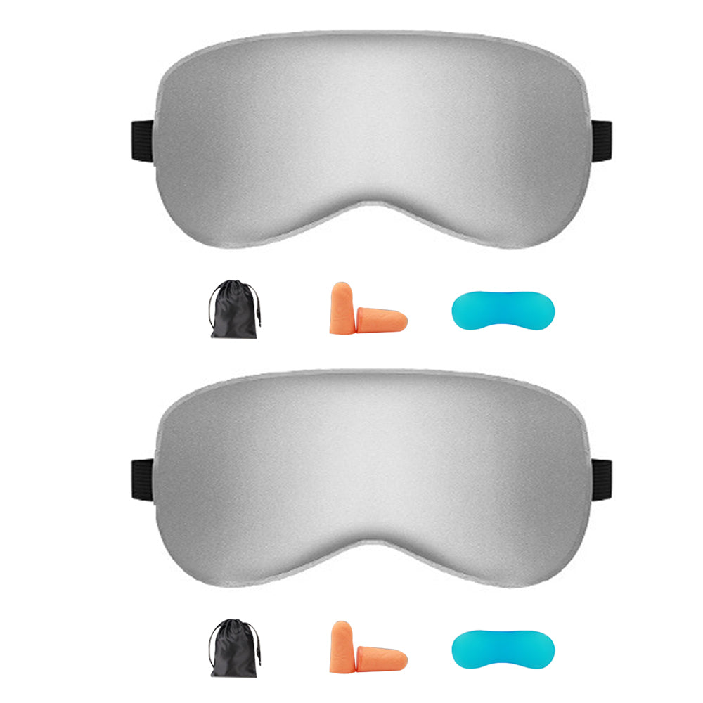 2Pcs Sleeping Silk Satin Masks For Women/Men Sleep Eye Mask Light Out Travel Eye Mask -Silver