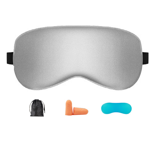 Sleeping Silk Satin Masks For Women/Men Sleep Eye Mask Light Out Travel Eye Mask -Silver