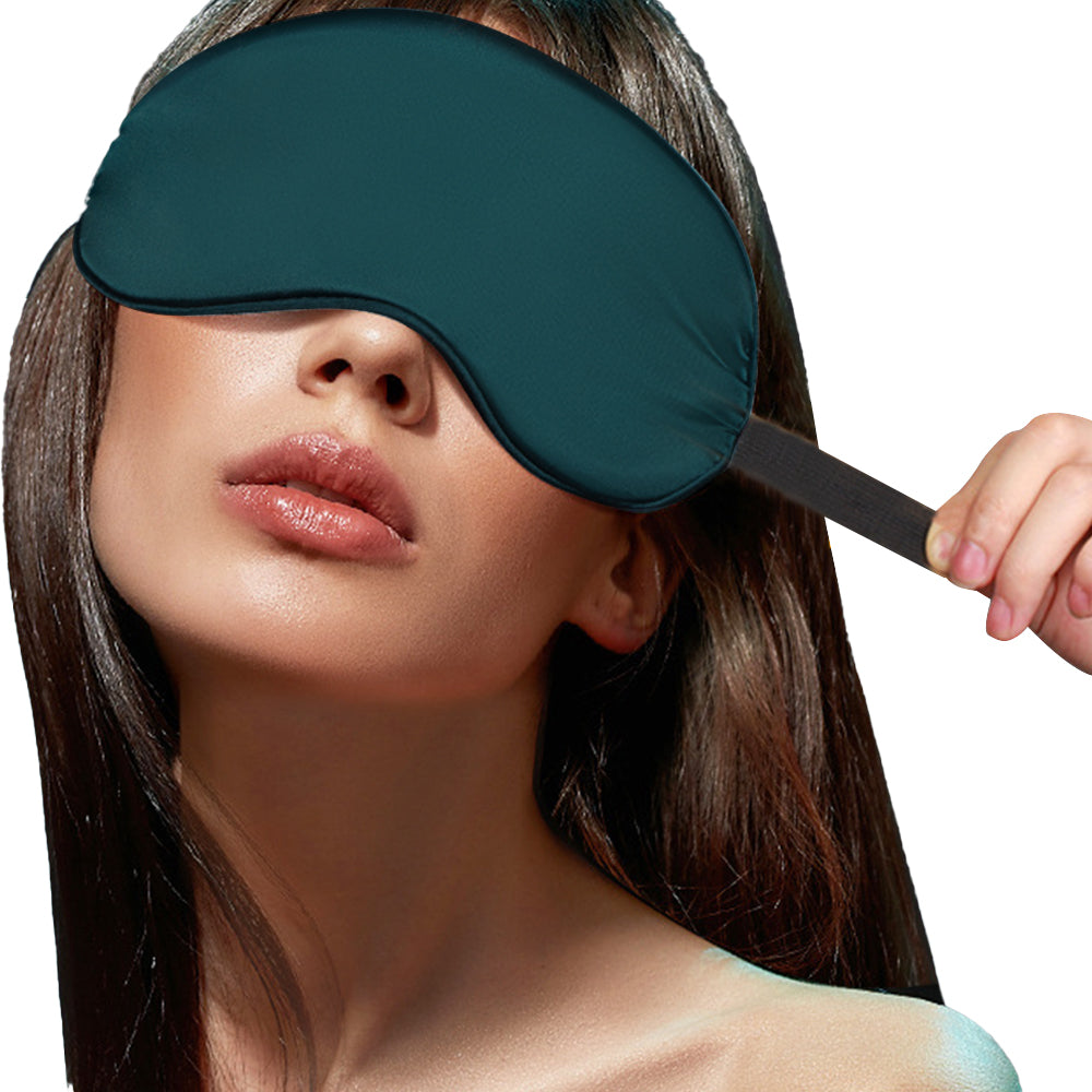2Pcs Sleeping Silk Satin Masks For Women/Men Sleep Eye Mask Light Out Travel Eye Mask -Green