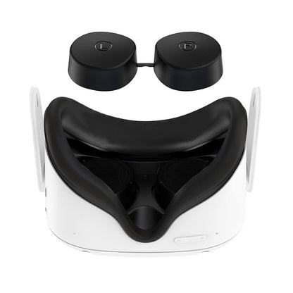VR Silicone Face Cover Pad And Lens Cover with Joystick Cover for Oculus Quest 2 Black