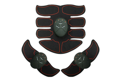 2Sets  EMS Abdominal Muscle Training Belt Portable Muscle Stimulator Trainer Fitness Equipment for Home Gym Fitness Equipment-Red