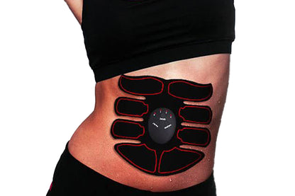 2Sets  EMS Abdominal Muscle Training Belt Portable Muscle Stimulator Trainer Fitness Equipment for Home Gym Fitness Equipment-Red