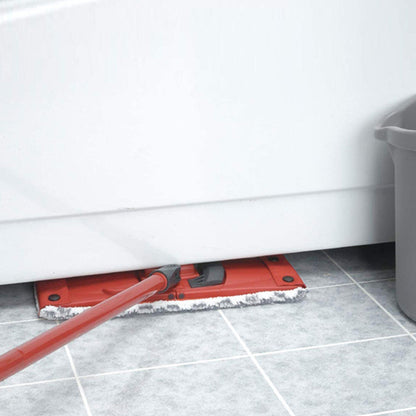 2pcs Floor Mop Pads Reusable Microfiber Flat Spin Mop Replacement -Red gray