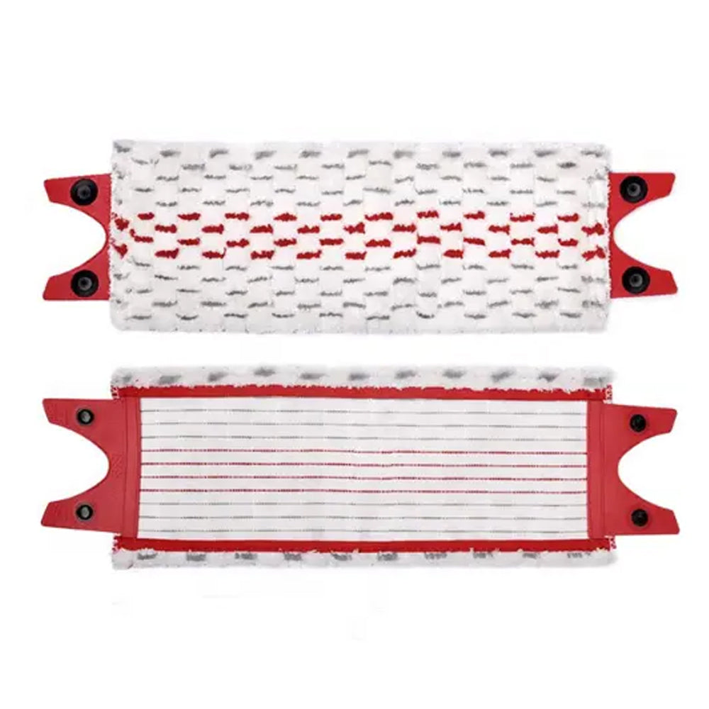 Floor Mop Pads Reusable Microfiber Flat Spin Mop Replacement -Red gray