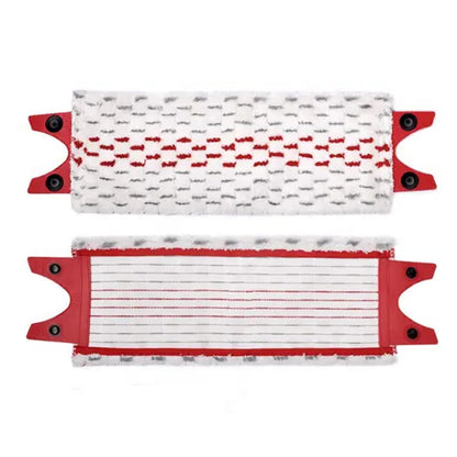2pcs Floor Mop Pads Reusable Microfiber Flat Spin Mop Replacement -Red gray