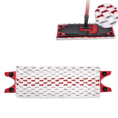 Floor Mop Pads Reusable Microfiber Flat Spin Mop Replacement -Red gray