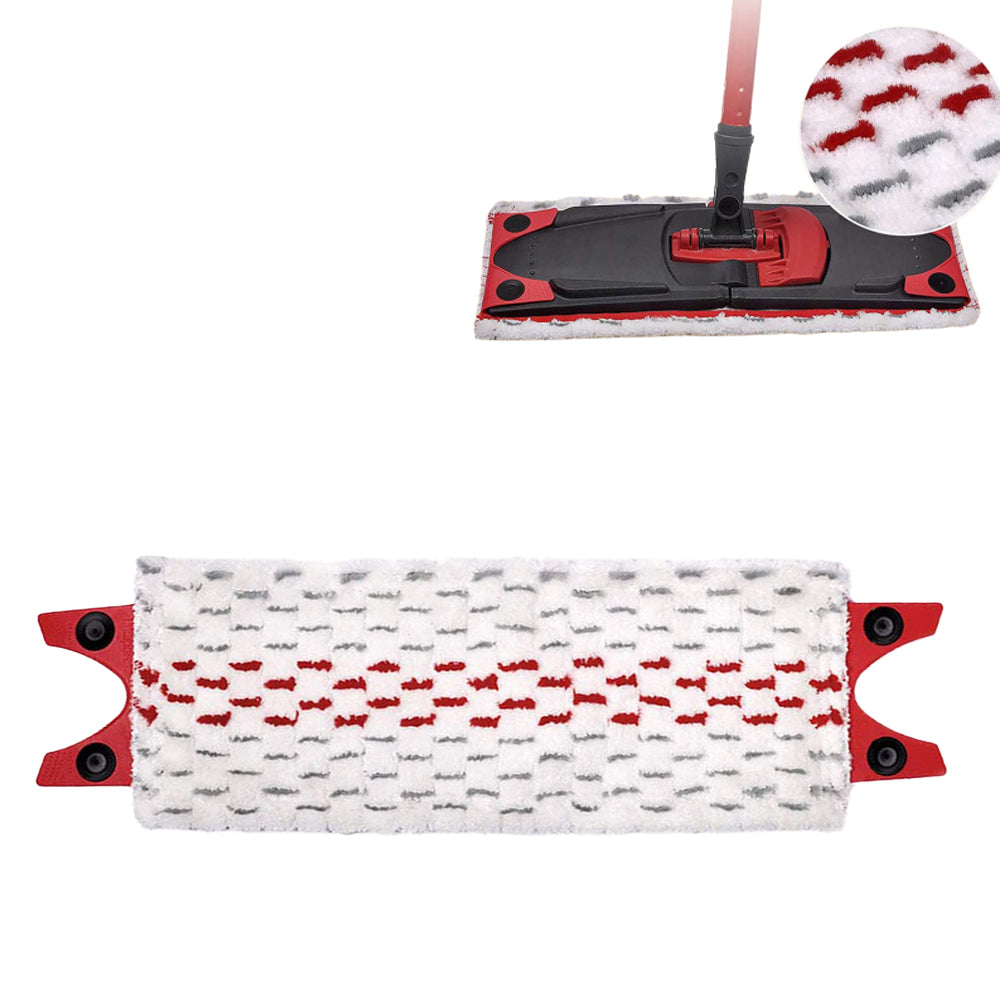 2pcs Floor Mop Pads Reusable Microfiber Flat Spin Mop Replacement -Red gray