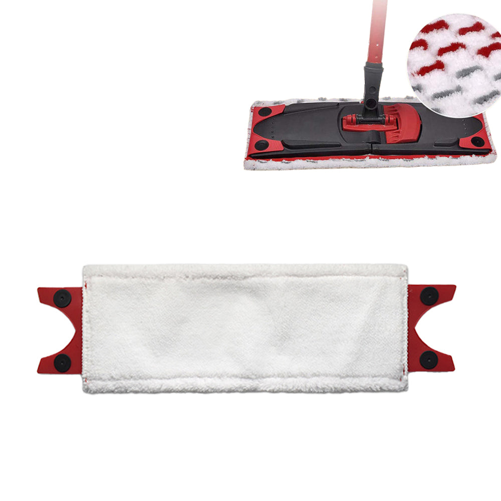 2pcs Floor Mop Pads Reusable Microfiber Flat Spin Mop Replacement -White