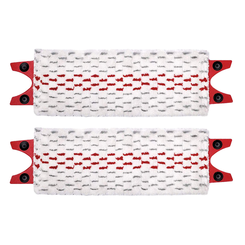 2pcs Floor Mop Pads Reusable Microfiber Flat Spin Mop Replacement -Red gray
