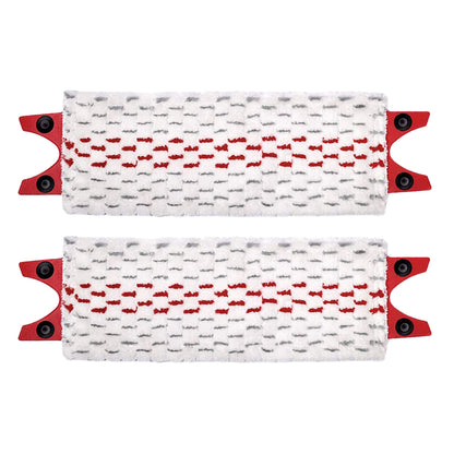 2pcs Floor Mop Pads Reusable Microfiber Flat Spin Mop Replacement -Red gray
