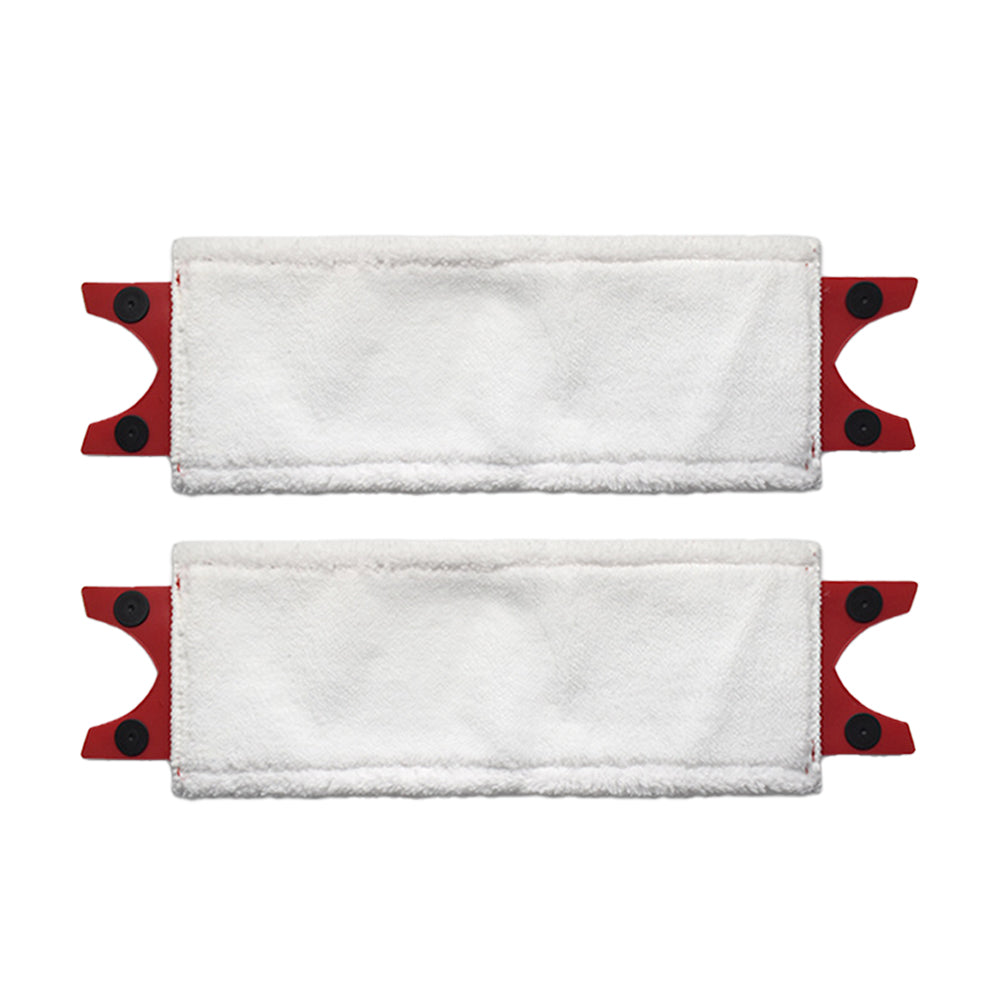2pcs Floor Mop Pads Reusable Microfiber Flat Spin Mop Replacement -White