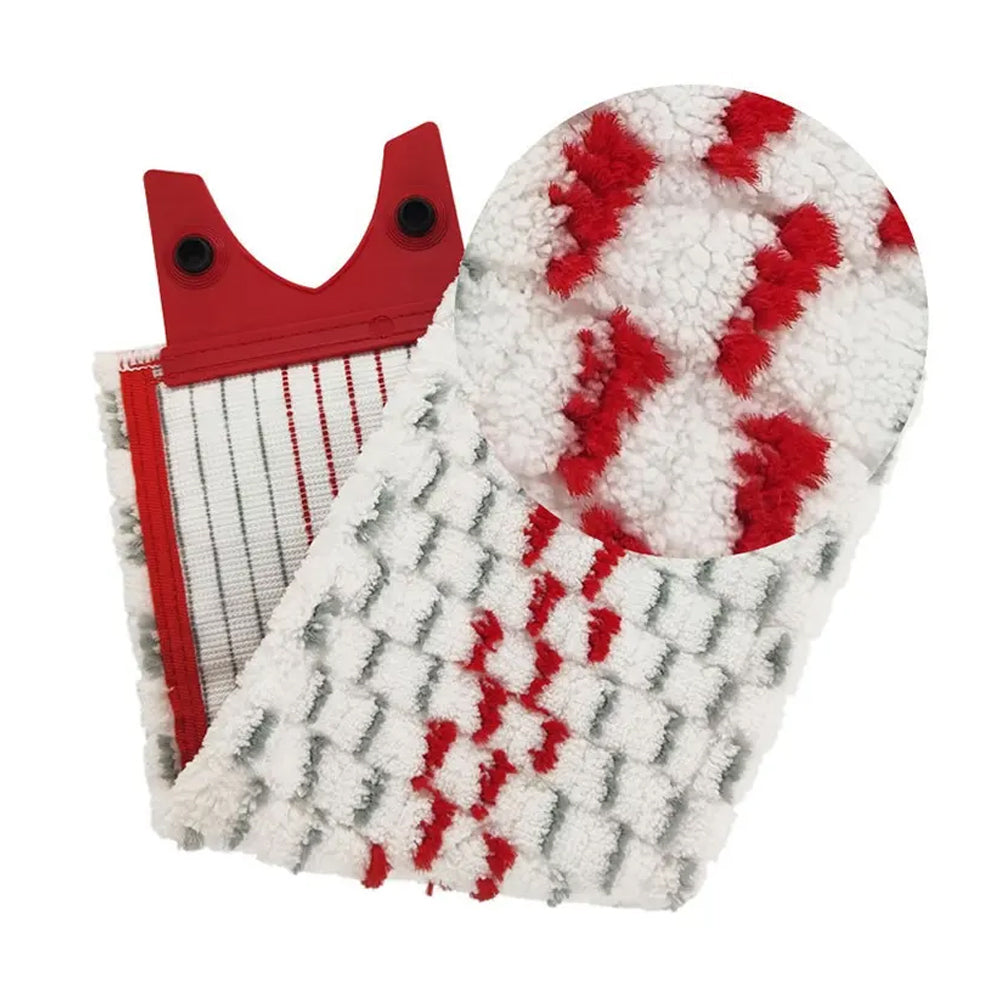 2pcs Floor Mop Pads Reusable Microfiber Flat Spin Mop Replacement -Red gray