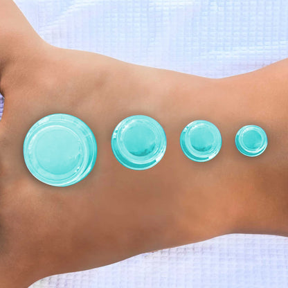 4Pcs Essentials Edge Silicone Cupping Therapy Sets for Facial and Body Massage -Green