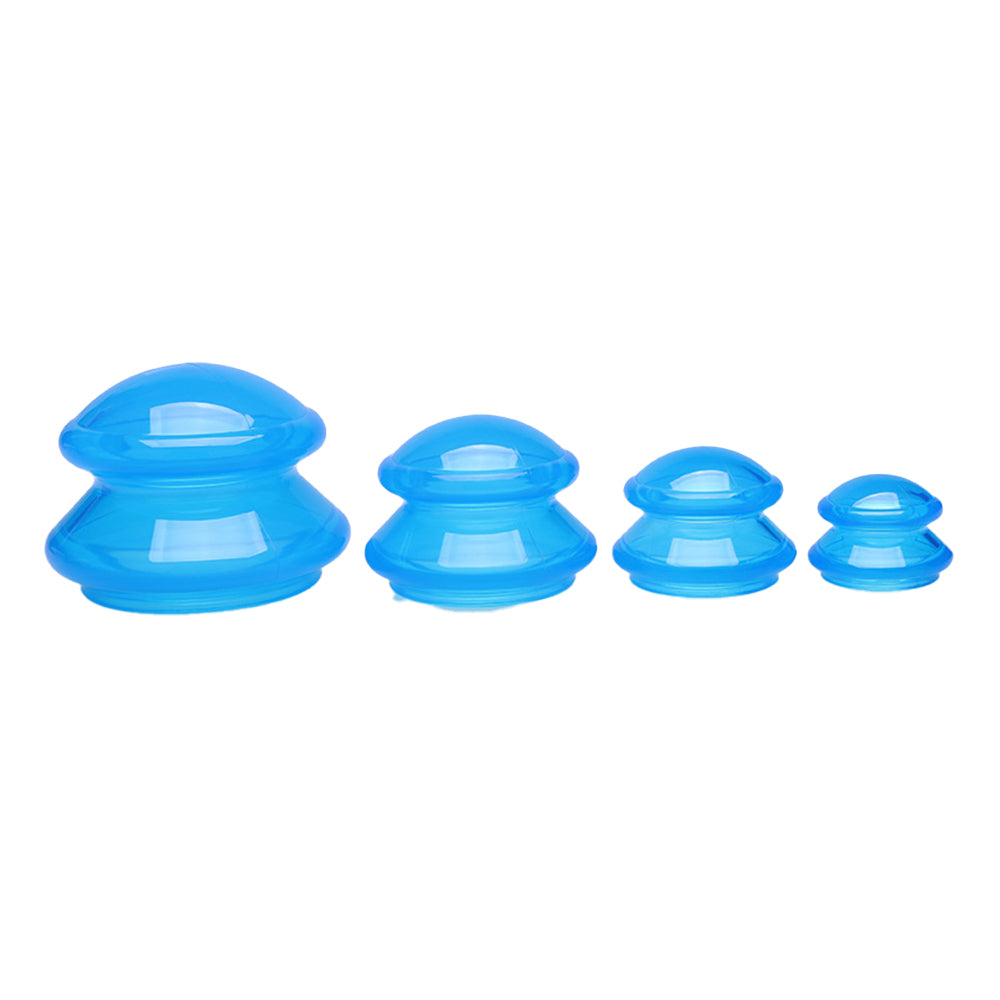 8Pcs Essentials Edge Silicone Cupping Therapy Sets for Facial and Body Massage -Blue