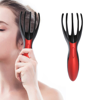 2pcs Finger Gripper Claw Massager Electric Head Massager Octopus Scalp Stress Relax -Red