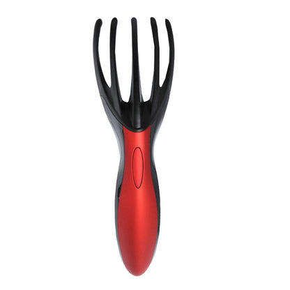 Finger Gripper Claw Massager Electric Head Massager Octopus Scalp Stress Relax -Red