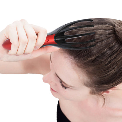 Finger Gripper Claw Massager Electric Head Massager Octopus Scalp Stress Relax -Red